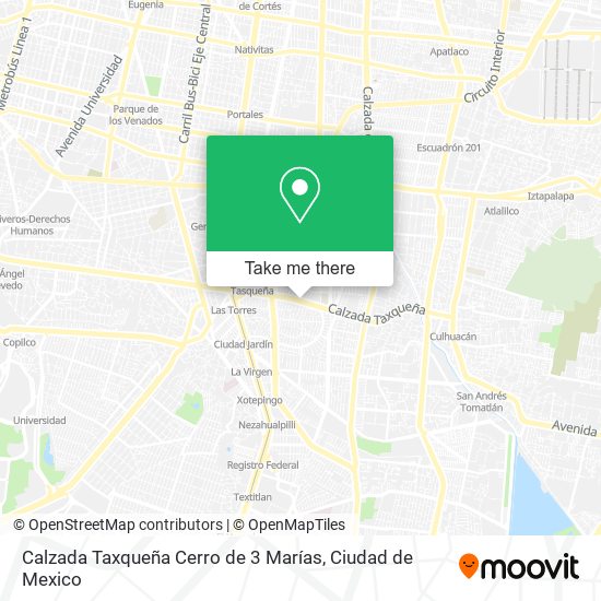 Calzada Taxqueña Cerro de 3 Marías map