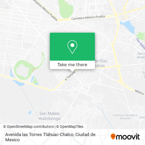 Mapa de Avenida las Torres Tláhuac-Chalco