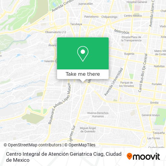 Mapa de Centro Integral de Atención Geriatrica Ciag
