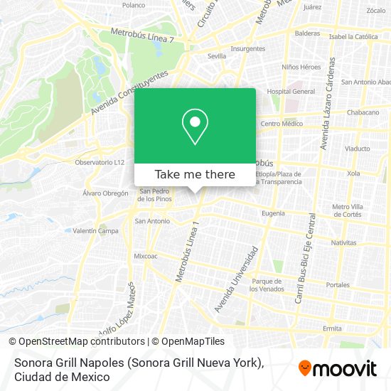 Mapa de Sonora Grill Napoles (Sonora Grill Nueva York)