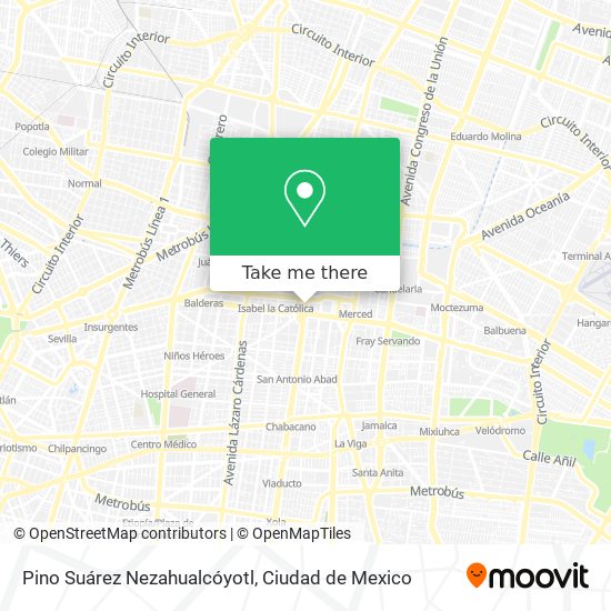 Mapa de Pino Suárez Nezahualcóyotl