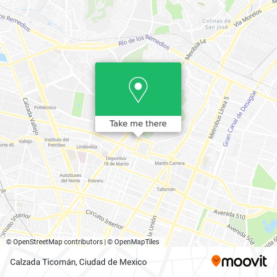 Mapa de Calzada Ticomán