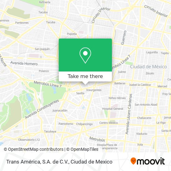Trans América, S.A. de C.V. map