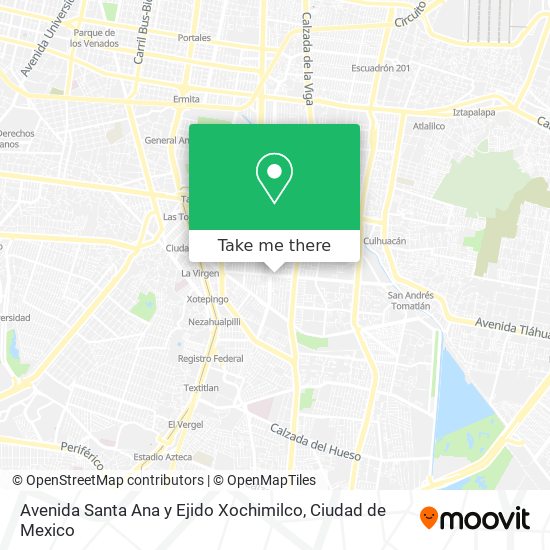 Mapa de Avenida Santa Ana y Ejido Xochimilco