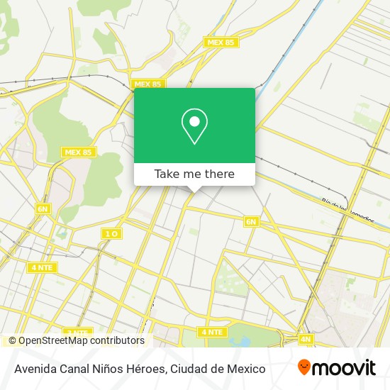 Avenida Canal Niños Héroes map