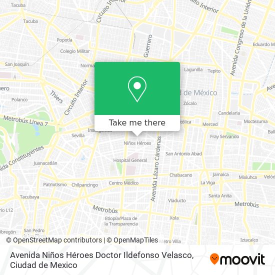 Avenida Niños Héroes Doctor Ildefonso Velasco map