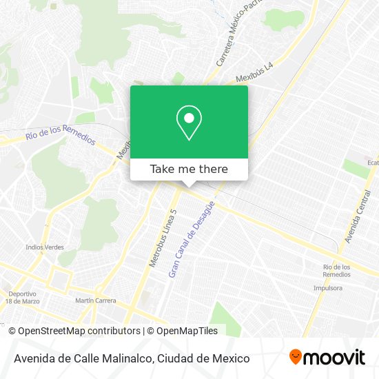Mapa de Avenida de Calle Malinalco