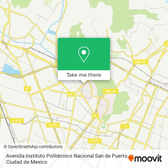 Mapa de Avenida Instituto Politécnico Nacional San de Puerto