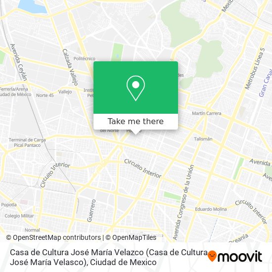 Mapa de Casa de Cultura José María Velazco