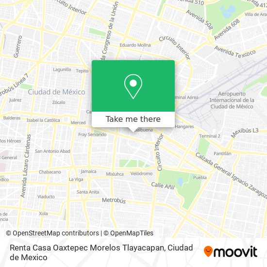 Renta Casa Oaxtepec Morelos Tlayacapan map