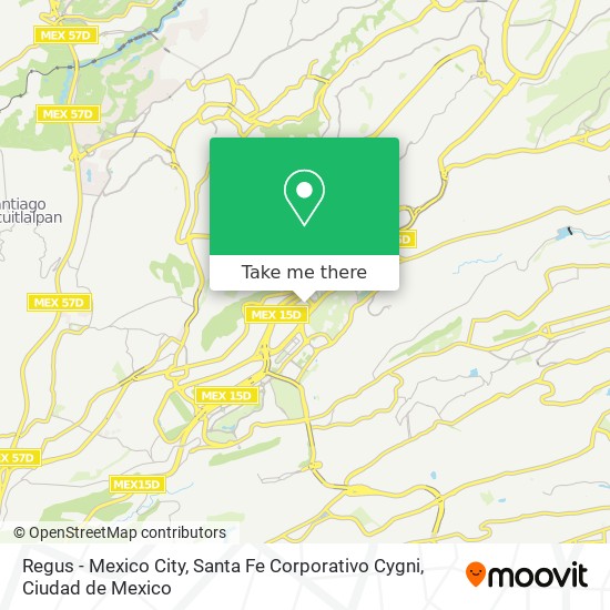 Regus - Mexico City, Santa Fe Corporativo Cygni map