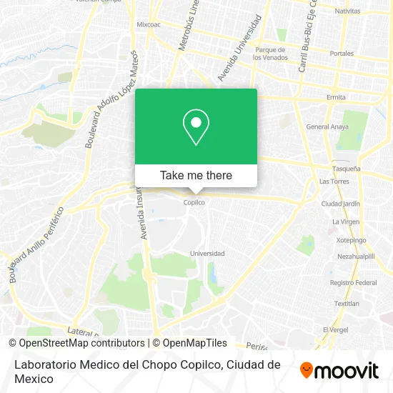 Laboratorio Medico del Chopo Copilco map