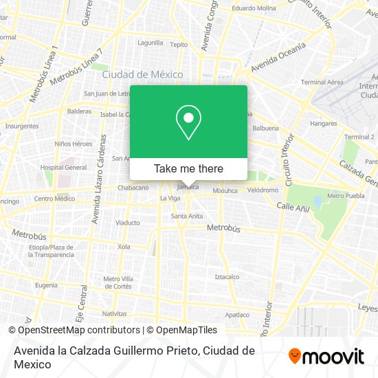 Avenida la Calzada Guillermo Prieto map