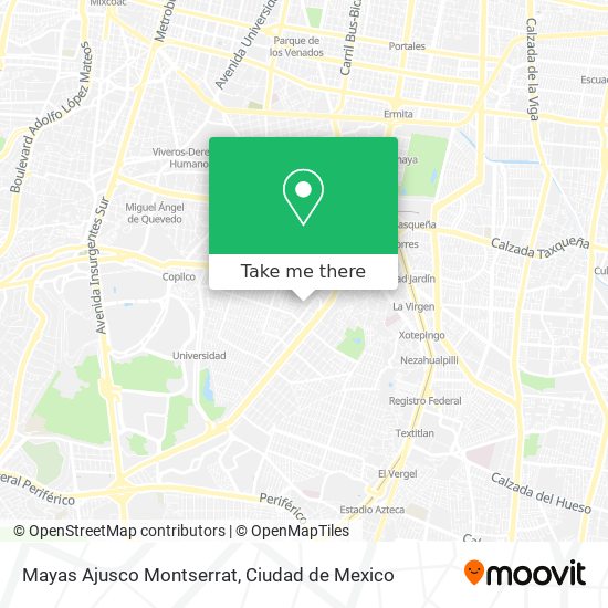 Mapa de Mayas Ajusco Montserrat