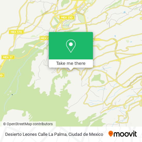Desierto Leones Calle La Palma map