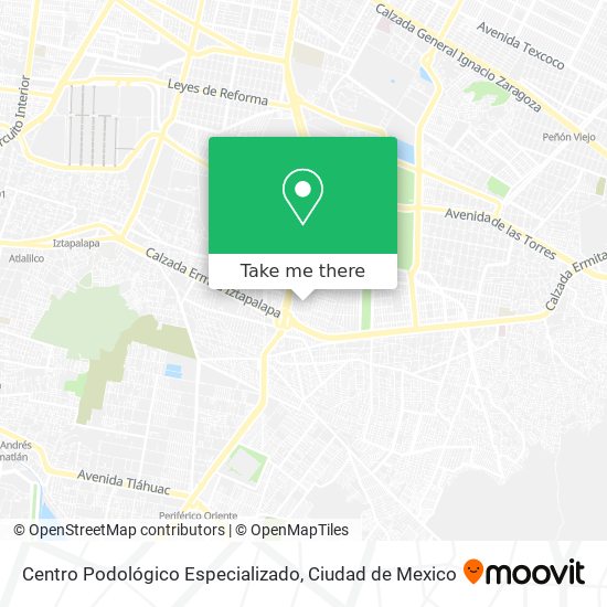 Mapa de Centro Podológico Especializado