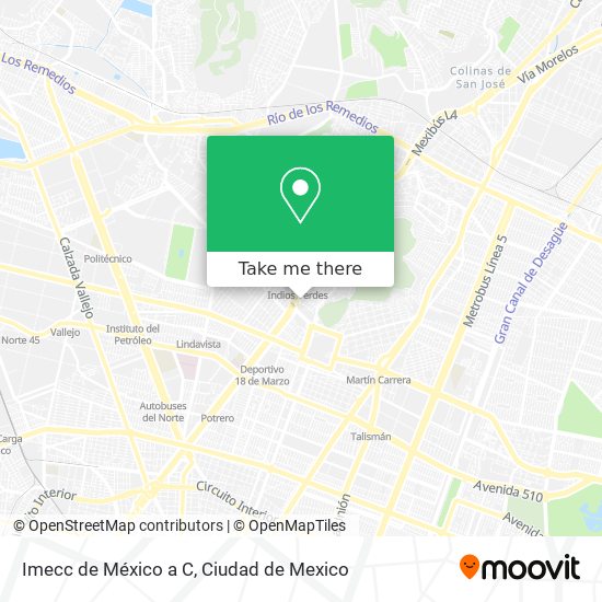 Mapa de Imecc de México a C