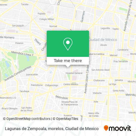 Mapa de Lagunas de Zempoala, morelos