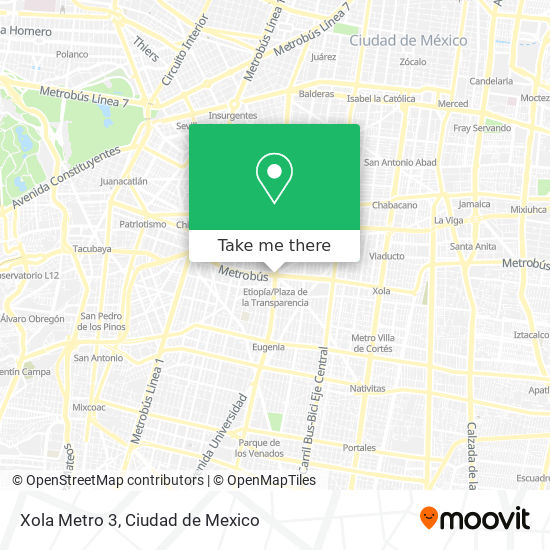 Mapa de Xola Metro 3