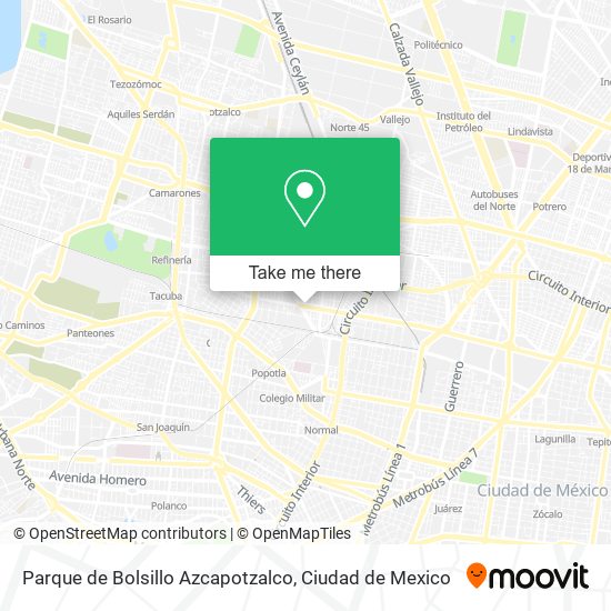 Parque de Bolsillo Azcapotzalco map