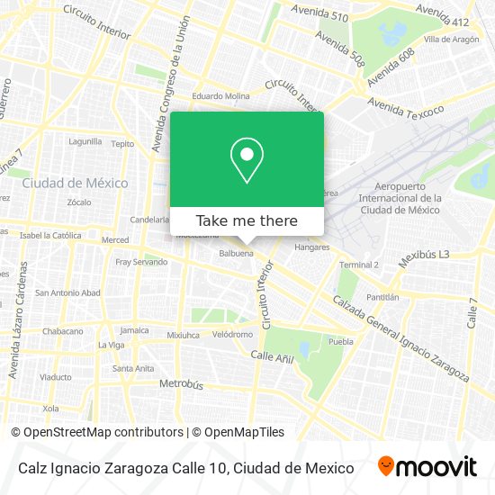 Calz Ignacio Zaragoza Calle 10 map