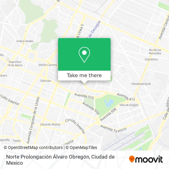 Norte Prolongación Álvaro Obregón map
