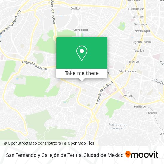 San Fernando y Callejón de Tetitla map