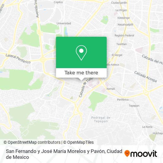 San Fernando y José María Morelos y Pavón map