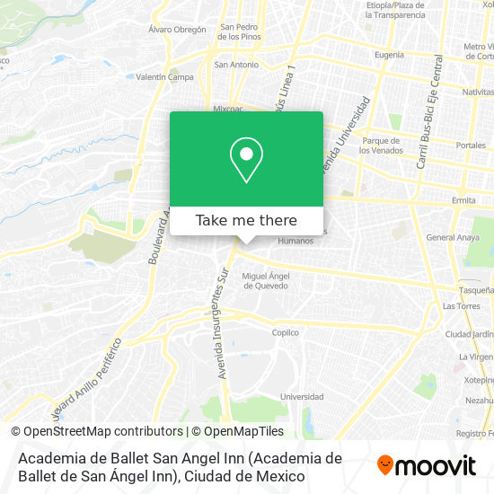 Mapa de Academia de Ballet San Angel Inn