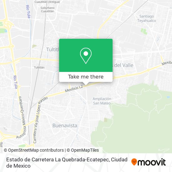 Mapa de Estado de Carretera La Quebrada-Ecatepec
