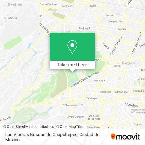 Las Viboras Bosque de Chapultepec map