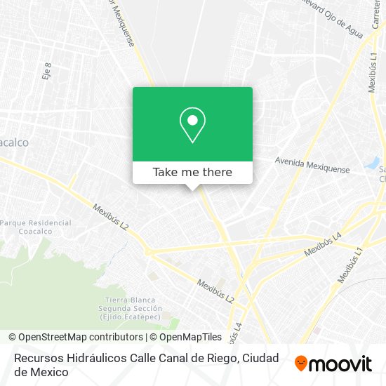 Mapa de Recursos Hidráulicos Calle Canal de Riego