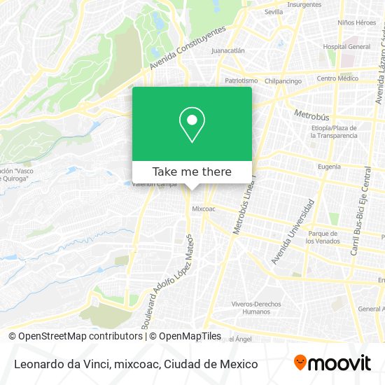 Leonardo da Vinci, mixcoac map