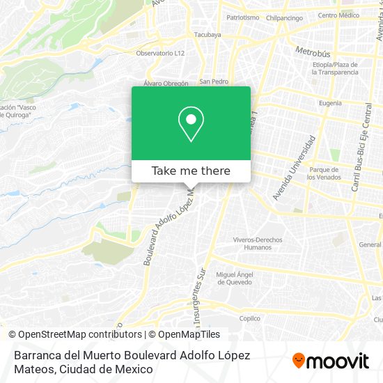 Barranca del Muerto Boulevard Adolfo López Mateos map