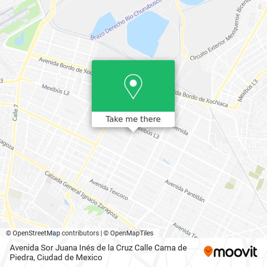 Mapa de Avenida Sor Juana Inés de la Cruz Calle Cama de Piedra