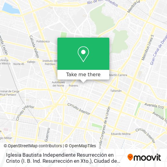 Iglesia Bautista Independiente Resurrección en Cristo (I. B. Ind. Resurrección en Xto.) map