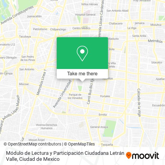 Módulo de Lectura y Participación Ciudadana Letrán Valle map