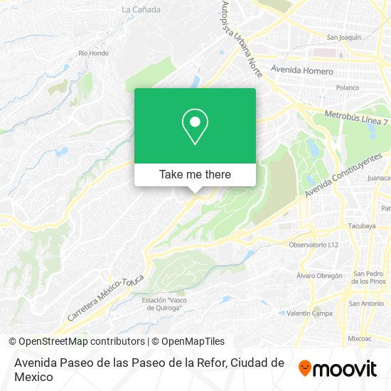 Mapa de Avenida Paseo de las Paseo de la Refor