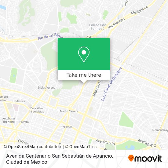 Avenida Centenario San Sebastián de Aparicio map