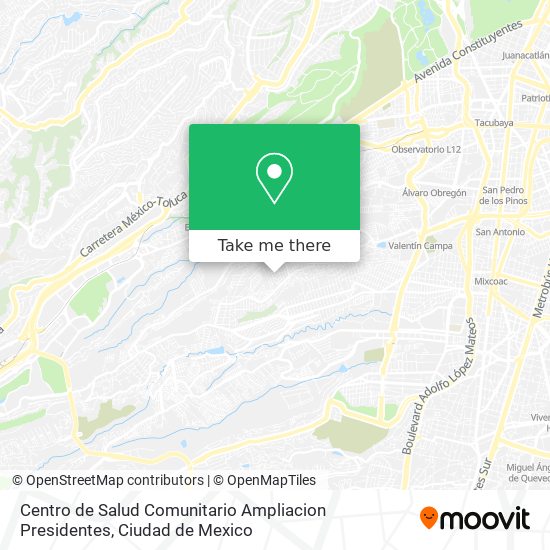 Mapa de Centro de Salud Comunitario Ampliacion Presidentes