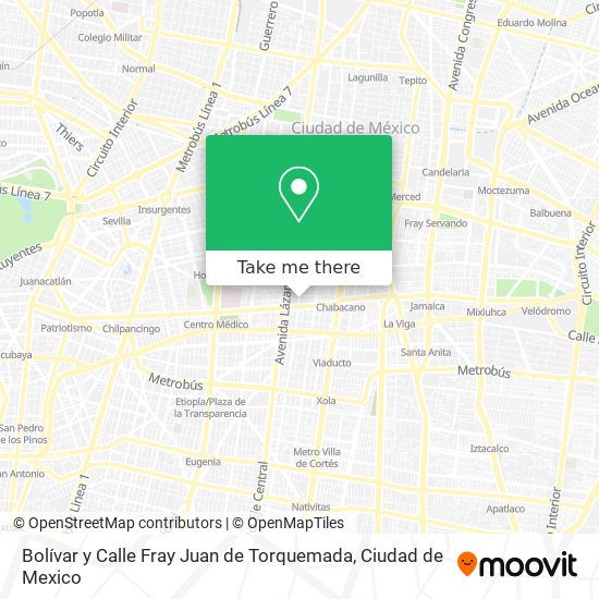 Bolívar y Calle Fray Juan de Torquemada map