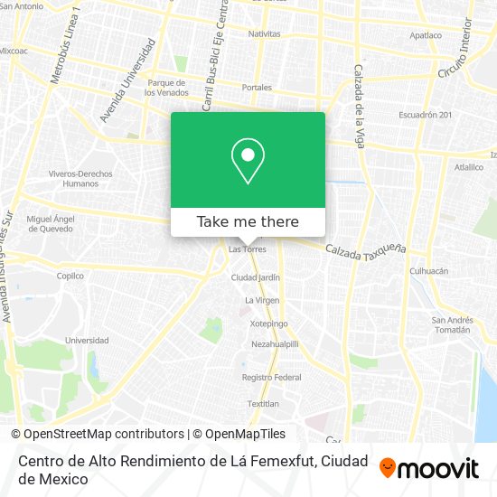Centro de Alto Rendimiento de Lá Femexfut map