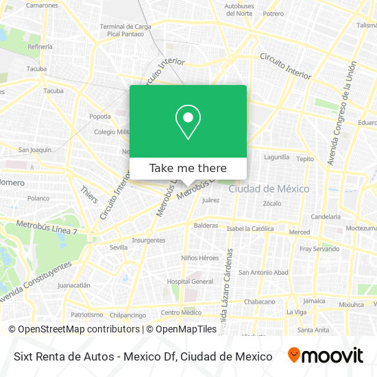 Sixt Renta de Autos - Mexico Df map