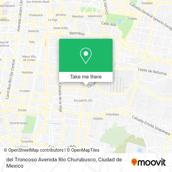 del Troncoso Avenida Río Churubusco map