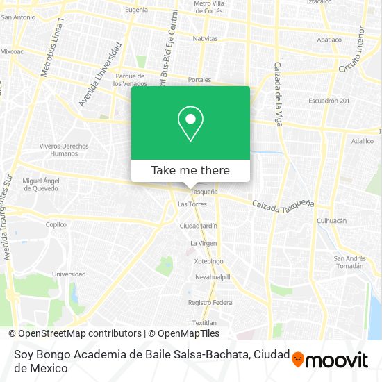 Mapa de Soy Bongo Academia de Baile Salsa-Bachata