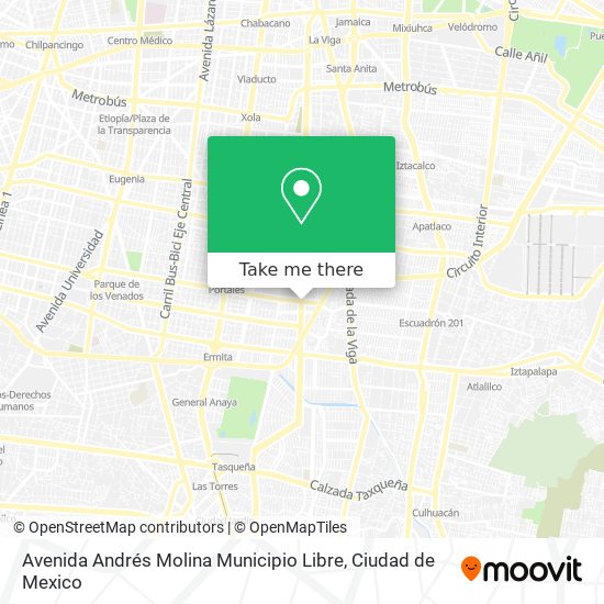 Avenida Andrés Molina Municipio Libre map