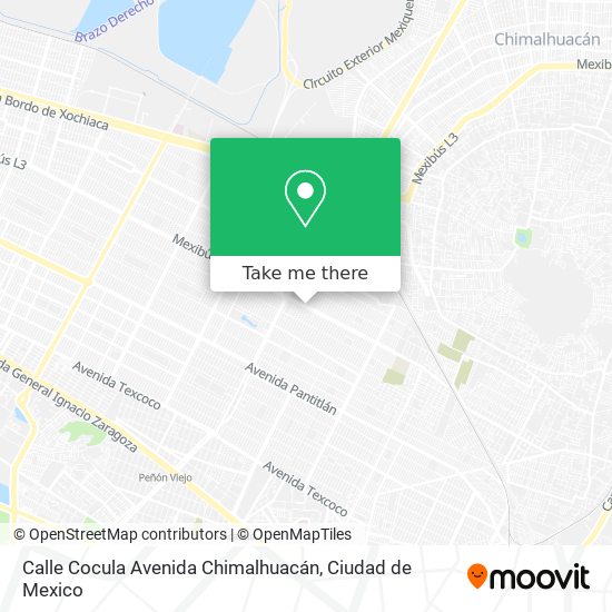 Calle Cocula Avenida Chimalhuacán map