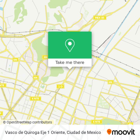Vasco de Quiroga Eje 1 Oriente map