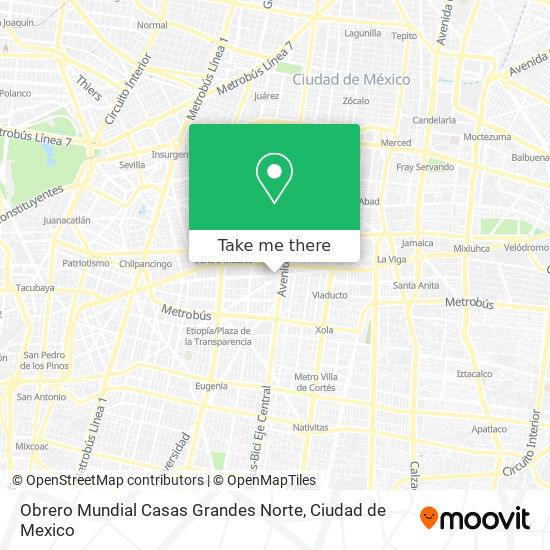 Obrero Mundial Casas Grandes Norte map