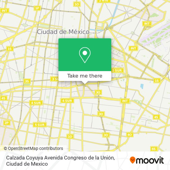 Mapa de Calzada Coyuya Avenida Congreso de la Unión